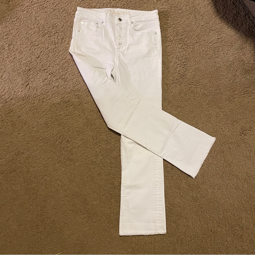 American Eagle Outfitters Women's Straight Leg Jeans in White
